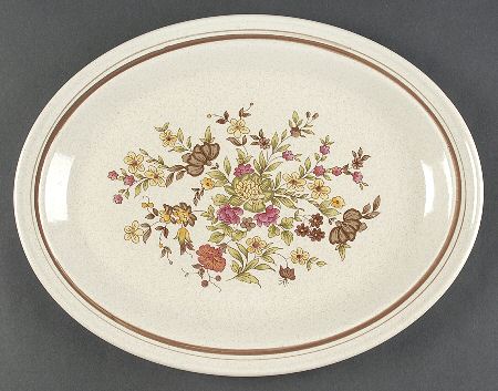 Gaiety Brown 13" Oval Serving Platter