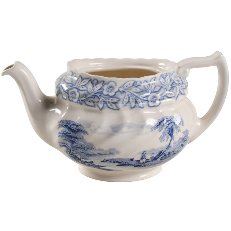 Geneva  Blue (Scalloped) Teapot No Lid