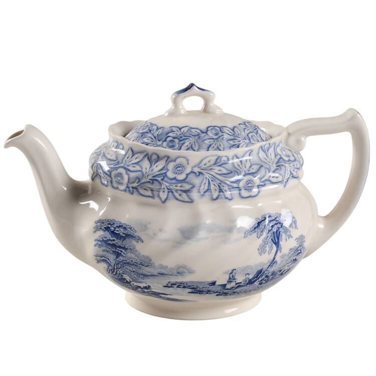 Geneva  Blue (Scalloped) Teapot & Lid