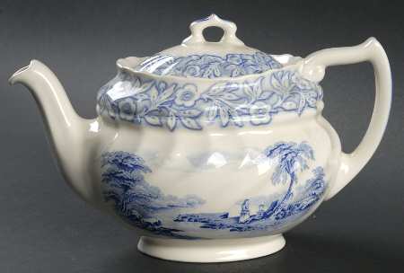 Geneva  Blue (Scalloped) Coffee Pot & Lid