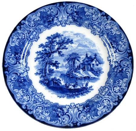 Geneva (Flow Blue) Dinner Plate