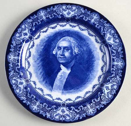 George Washington (Flow Blue) Luncheon Plate