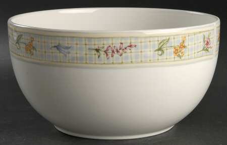 Gingham Floral 9" Salad Serving Bowl