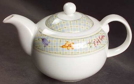 Gingham Floral Teapot & Lid