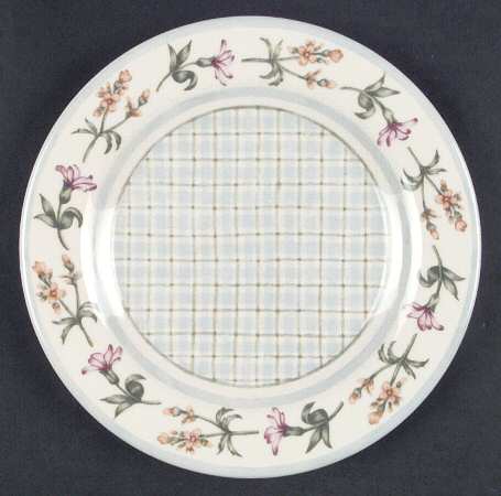Gingham Floral Salad Plate