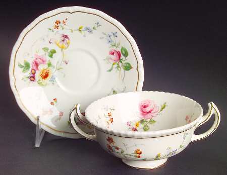 Gleneagles Footed Cream Soup Bowl & Saucer Set