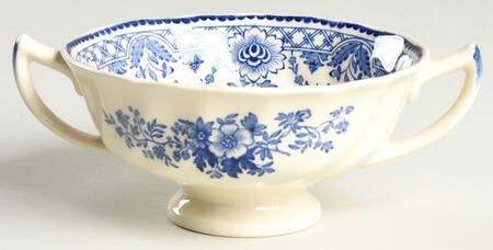 Glendale Blue Footed Cream Soup Bowl