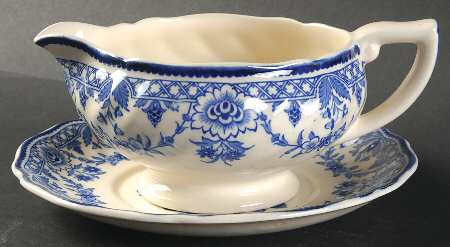 Glendale Blue Gravy Boat & Underplate
