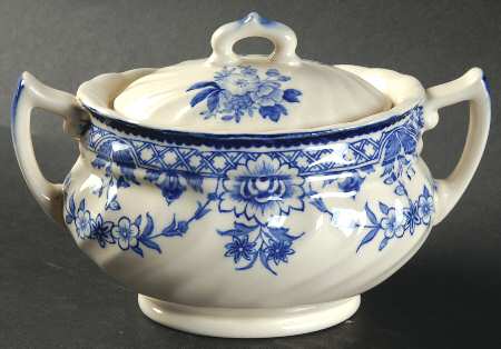 Glendale Blue Sugar Bowl & Lid