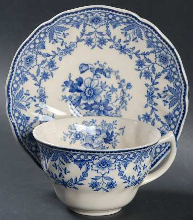 Glendale Blue Flat Cup & Saucer Set