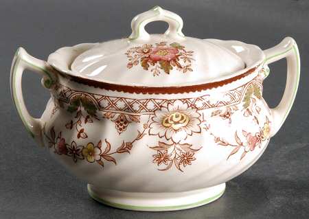The Glendale Brown Multicolor Sugar Bowl & Lid