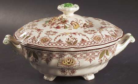 The Glendale Brown Multicolor Round Covered Vegetable