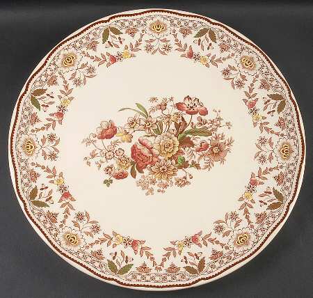 The Glendale Brown Multicolor 15" Chop Plate (Round Platter)