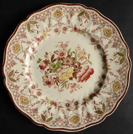 The Glendale Brown Multicolor Luncheon Plate