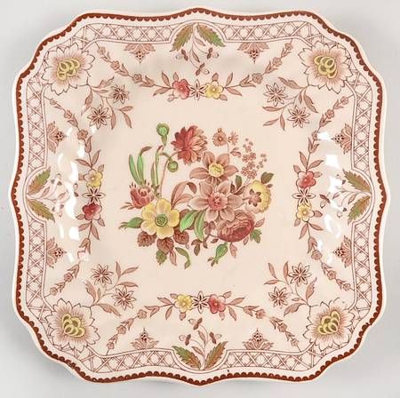 The Glendale Brown Multicolor Square Salad Plate