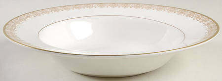 Gold Lace Large Rim Soup Bowl