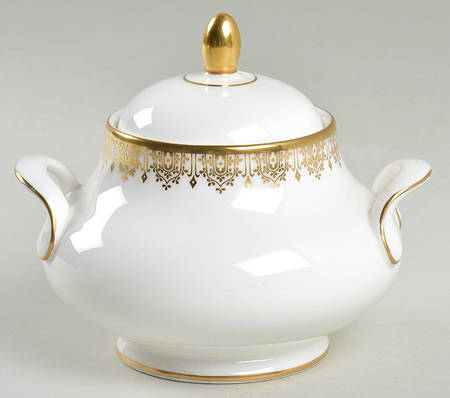Gold Lace Sugar Bowl & Lid