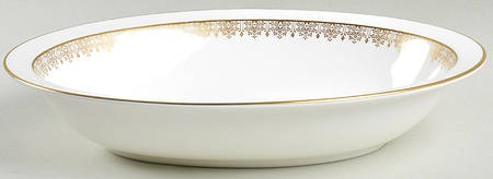 Gold Lace 10" Oval Vegetable Bowl