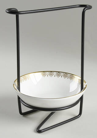 Gold Lace 8"-8 1/4" Salad Serving Set/Utensil Holder  HC