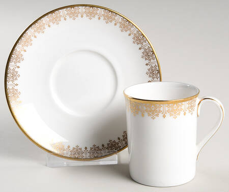 Gold Lace Flat Demitasse Cup & Saucer Set