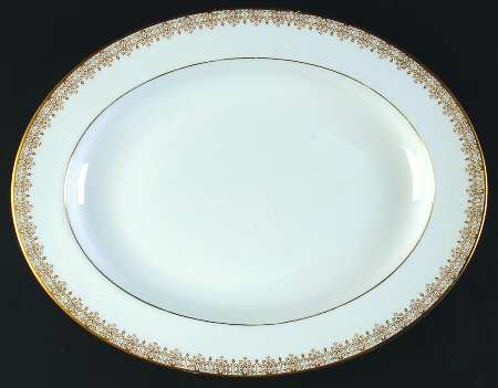 Gold Lace 13" Oval Serving Platter