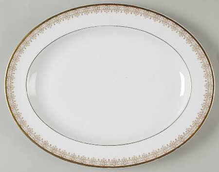 Gold Lace 13" Oval Serving Platter