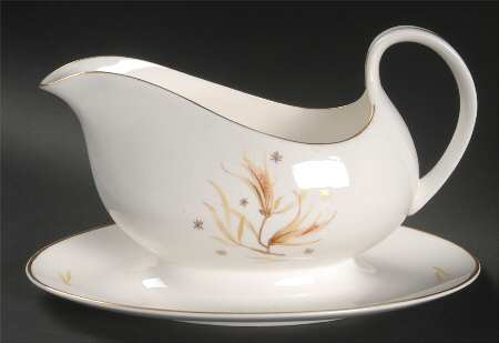 Golden Maize Gravy Boat with Attached Underplate
