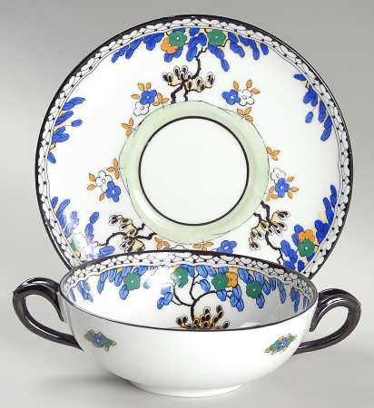 H1790 (Scalloped) Flat Cream Soup Bowl & Saucer Set