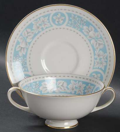 Hampton Court Footed Cream Soup Bowl & Saucer Set
