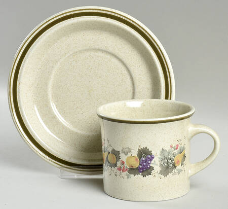 Harvest Garland (Rim) Flat Cup & Saucer Set