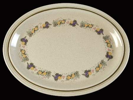 Harvest Garland (Rim) 16" Oval Serving Platter