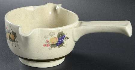Harvest Garland (Rim) Gravy Boat w/Stick Handle