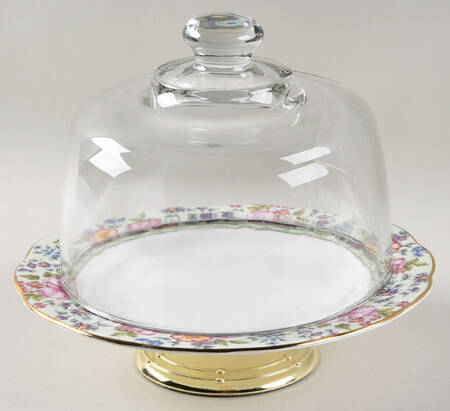 Hartington 6 1/2"-7 1/2" Footed Cheese Plate w/ Glass Dome HC