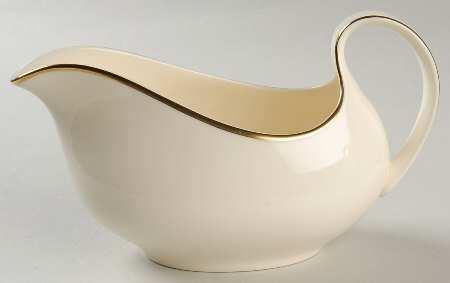 Heather (Gold Trim, Albion Shape) Gravy Boat