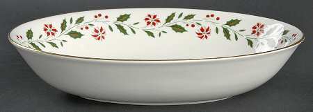 Holly 9" Oval Vegetable Bowl