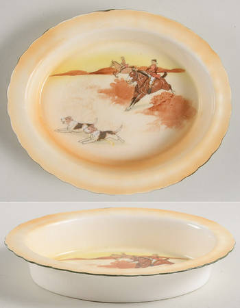 Hunting (John Peel, Bone) Rim Dish