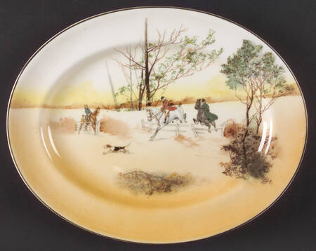 Hunting (John Peel, Bone) 12" Oval Serving Platter