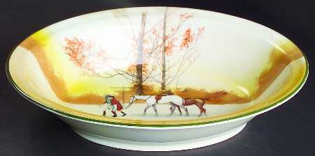 Hunting (John Peel, Bone) 11" Oval Vegetable Bowl