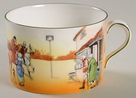 Hunting (John Peel, Bone) Cup for Dessert Plate & Cup Set