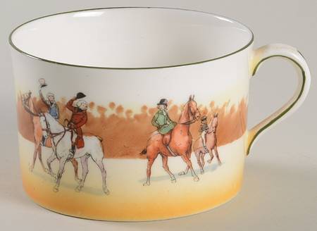 Hunting (John Peel, Bone) Cup for Dessert Plate & Cup Set