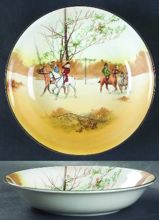 Hunting (John Peel, Bone) Coupe Soup Bowl