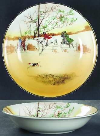 Hunting (John Peel, Bone) Coupe Soup Bowl