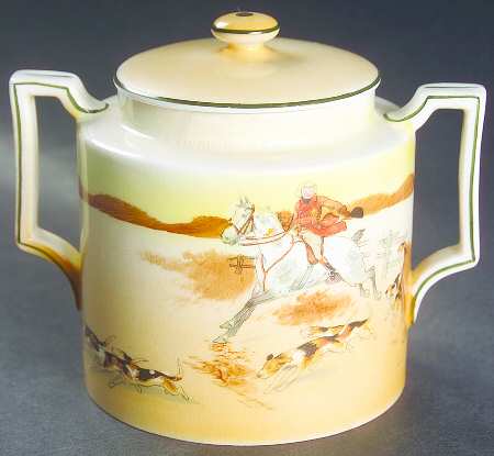 Hunting (John Peel, Bone) Sugar Bowl & Lid