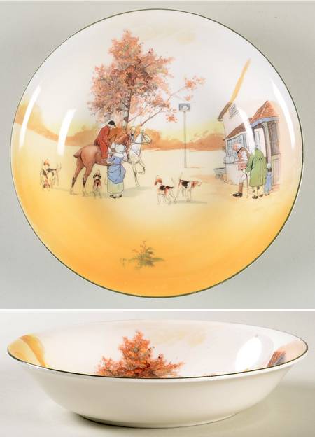 Hunting (John Peel, Bone) Coupe Soup Bowl