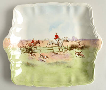 Hunting (Simpson's) Square Handled Cake Plate
