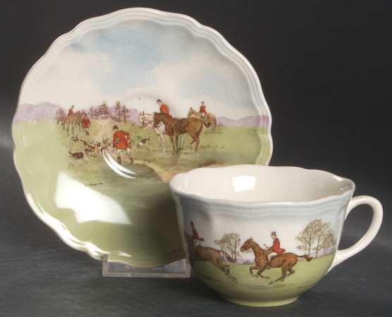 Hunting (Simpson's) Flat Cup & Saucer Set