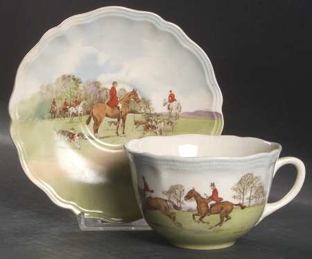 Hunting (Simpson's) Flat Cup & Saucer Set