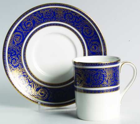 Imperial Blue Flat Demitasse Cup & Saucer Set