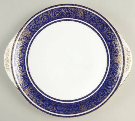 Imperial Blue Handled Cake Plate