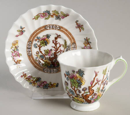 Indian Tree Footed Demitasse Cup & Saucer Set